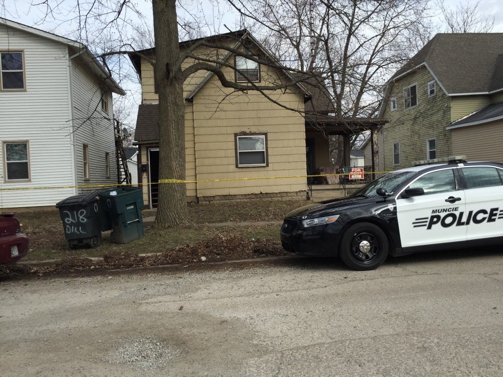 Muncie Police roped off 216 N. Dill, along with 214 N. Dill and 218 N. Dill until they determine where a stabbing occurred Monday afternoon. DN PHOTO RACHEL PODNER