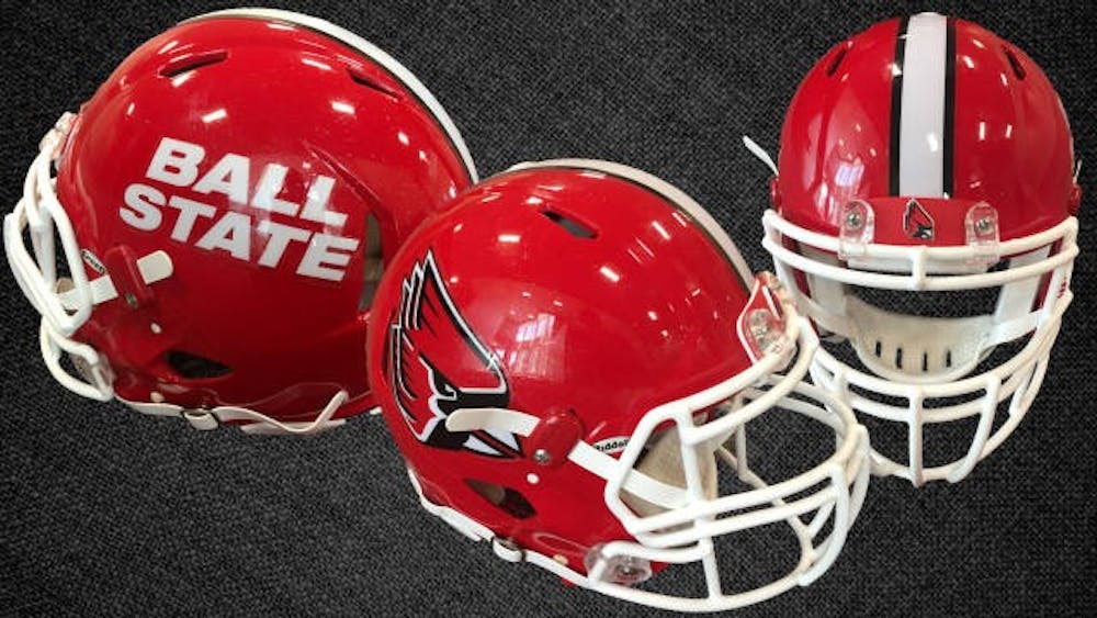 Ball State unveiled a new red helmet for this season for the first time&nbsp;since 1970. The Cardinals will wear the helmets for the first time in their home opener on Sept. 17 against Eastern Kentucky.&nbsp;Photo Courtesy // Ball State Athletics