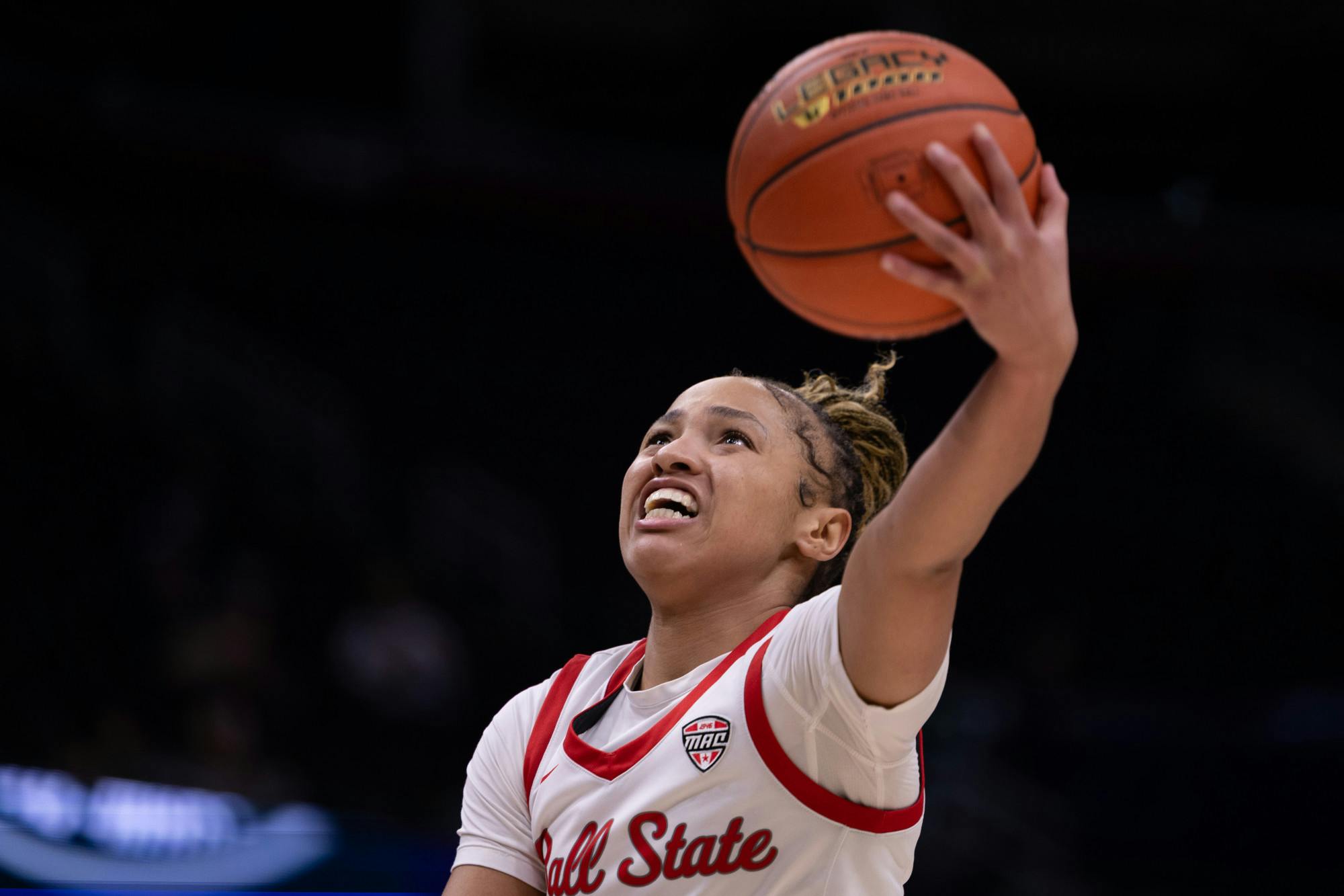 Ball State senior Lachelle Austin goes for a layup against Kent State on March 14 at Rocket Arena in Cleveland Oh. Ball State won 70-53 and will head to the finals Saturday. Titus Slaughter, DN