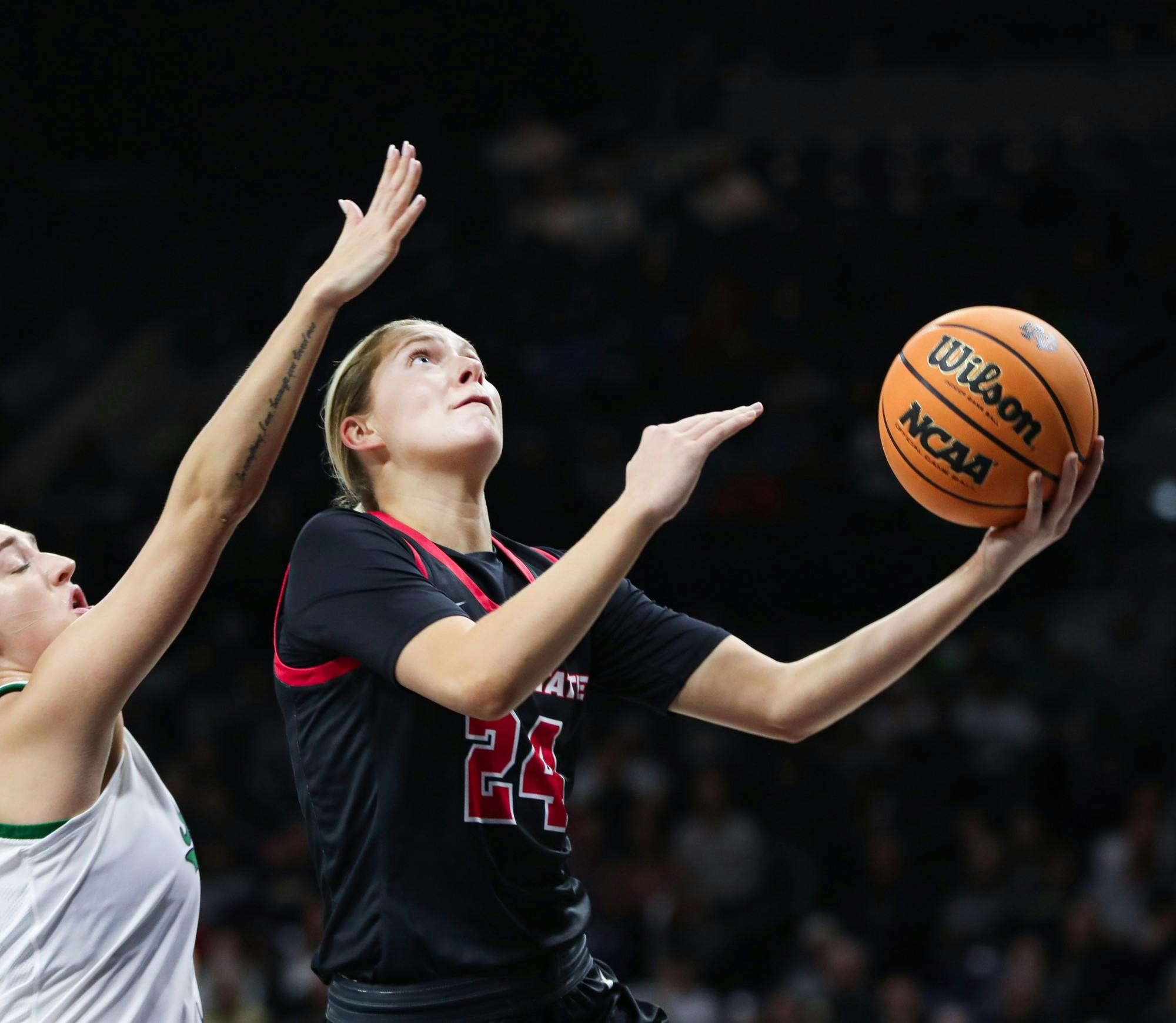 Sophomore Madelyn Bischoff goes for a layup in a game against Notre Dame Nov. 20 at Purcell Pavilion at the Joyce Center. Jacy Bradley, DN