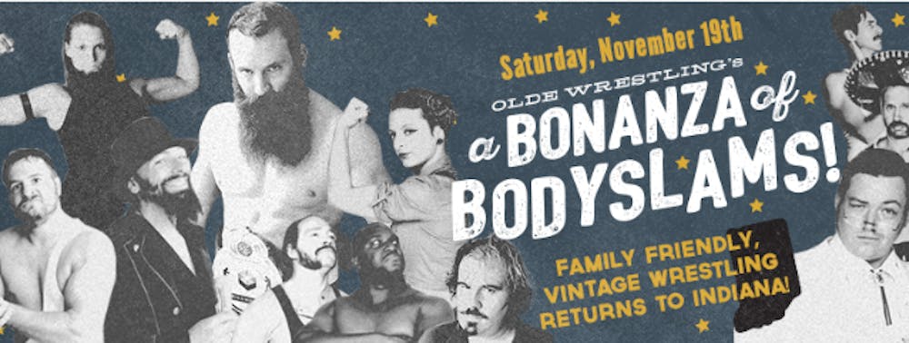<p>Cornerstone Center for the Arts will host Olde Wrestling's "Bonanza of Bodyslams" Nov. 19. The show aims to take audience members back to the time of wrestling shows in the 1920s.&nbsp;<i style="font-size: 14px;">Olde Wrestling // Photo Courtesy</i></p>