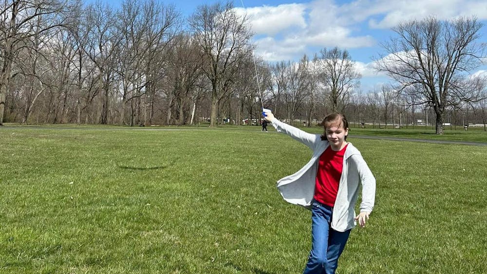 Stella Williams flying her kite at Morrow’s Meadow in Yorktown, Indiana. Williams was diagnosed with autism at age 3. Dana Williams, Photo provided.

