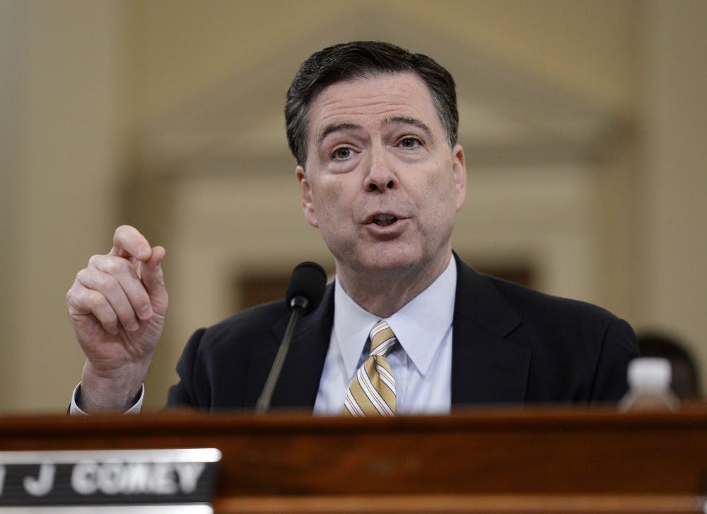 James Comey, director of the Federal Bureau of Investigation (FBI), testifies before a House Intelligence Committee hearing Monday, March 20, 2017 in Washington, D.C. (Olivier Douliery/Abaca Press/TNS)