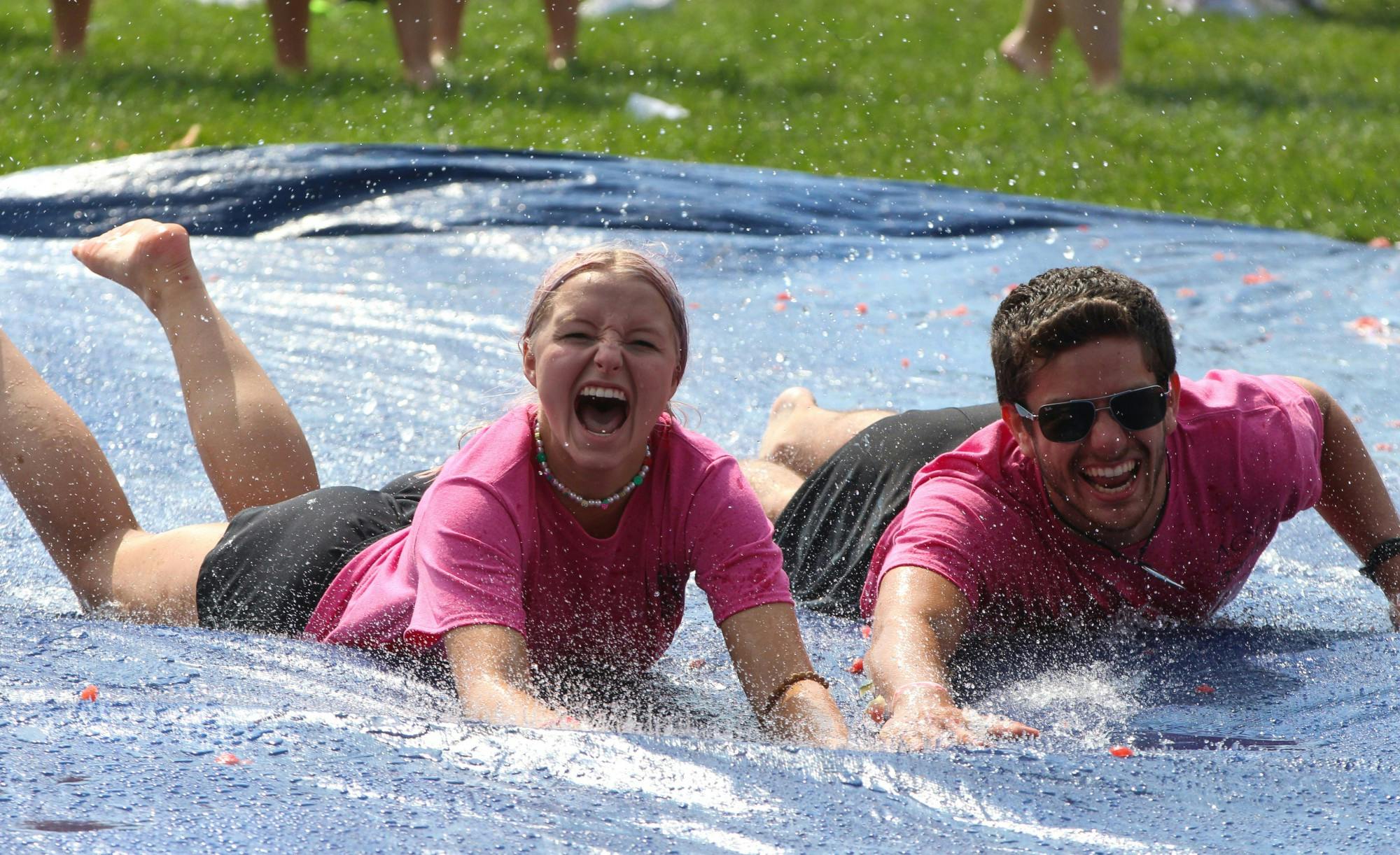 Ball State students attend Delta Theta Delta and Alpha Chi Omega's annual Watermelon Bust outside Worthen Arena Saturday, Sept. 11. Jacy Bradley, DN