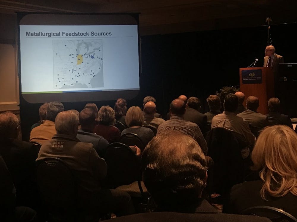 Nigel Morrison, president of Pizo Technologies and Heritage Environmental, explains why he chose Indiana as the site of the fourth Waelz plant in January 2019. Then plant was scheduled to open in Muncie at the former BorgWarner plant in 2020. Annie Keister, Photo Provided