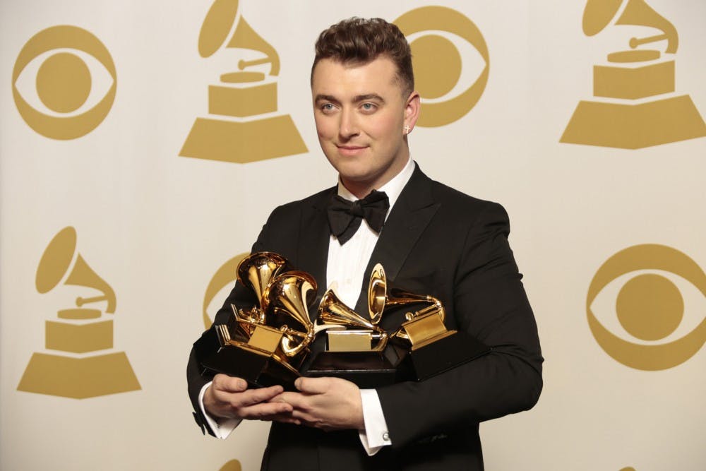 Sam Smith backstage at the 57th Annual Grammy Awards at Staples Center in Los Angeles on Sunday, Feb. 8, 2015. (Lawrence K. Ho/Los Angeles Times/TNS)