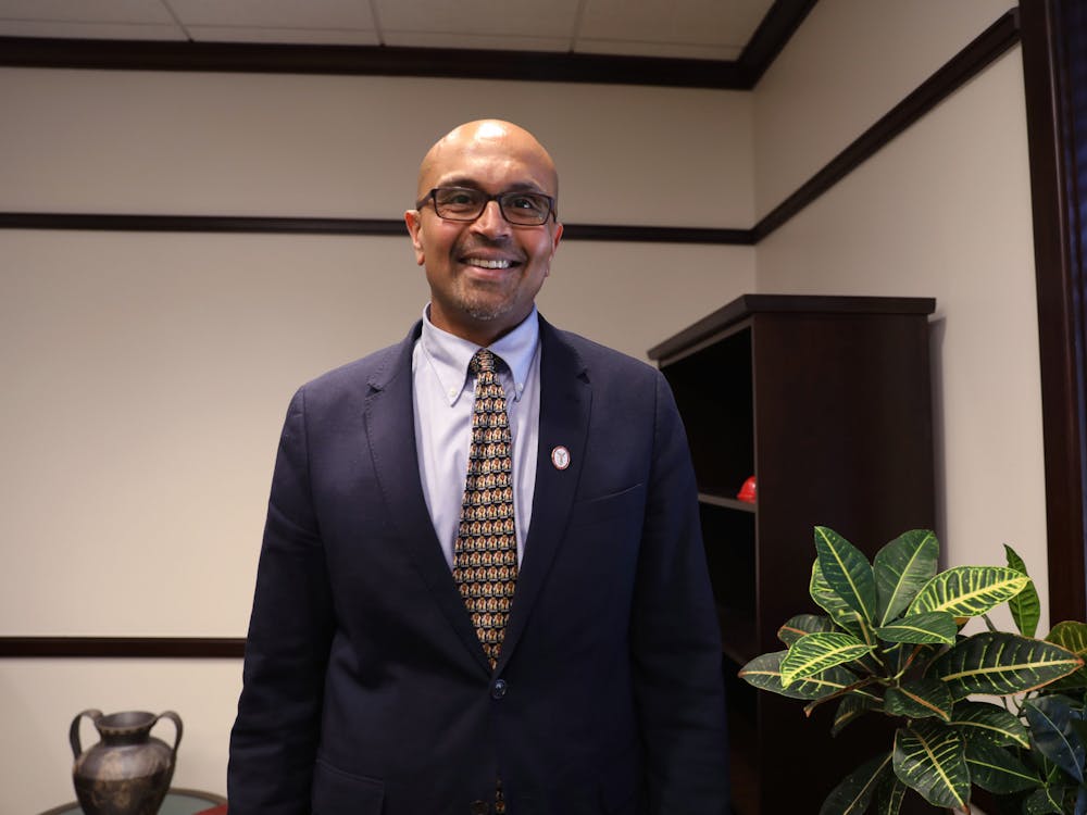 Interim provost, executive vice president for academic affairs and professor of educational studies and Co-principal investigator of the CREATE project Anand Marri poses for a photo in his office in the Ball State Administration Building April 3. Amber Pietz, DN