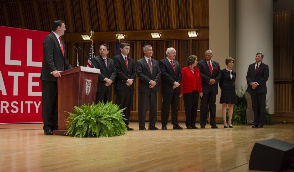 Ball State announced its new President Paul W. Ferguson, on May 22 at Sursa Hall. He is currently president at the University of Maine, where he took office March 14, 2011. DN PHOTO BREANNA DAUGHERTY