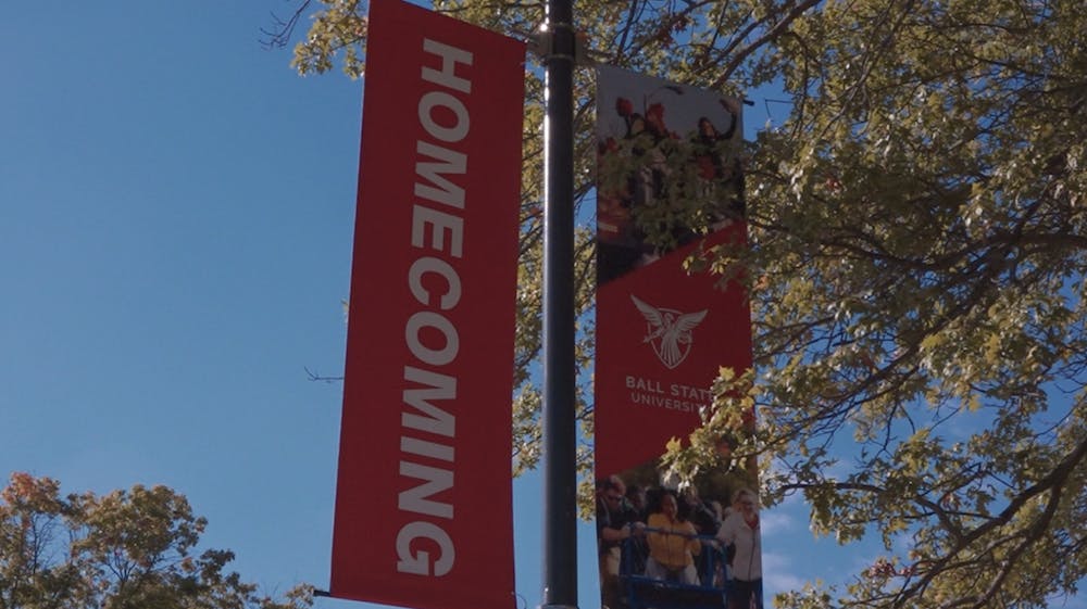 Homecoming pride at Ball State, showcasing banners and decorated entrances.

Braylon Judy, NewsLink Indiana