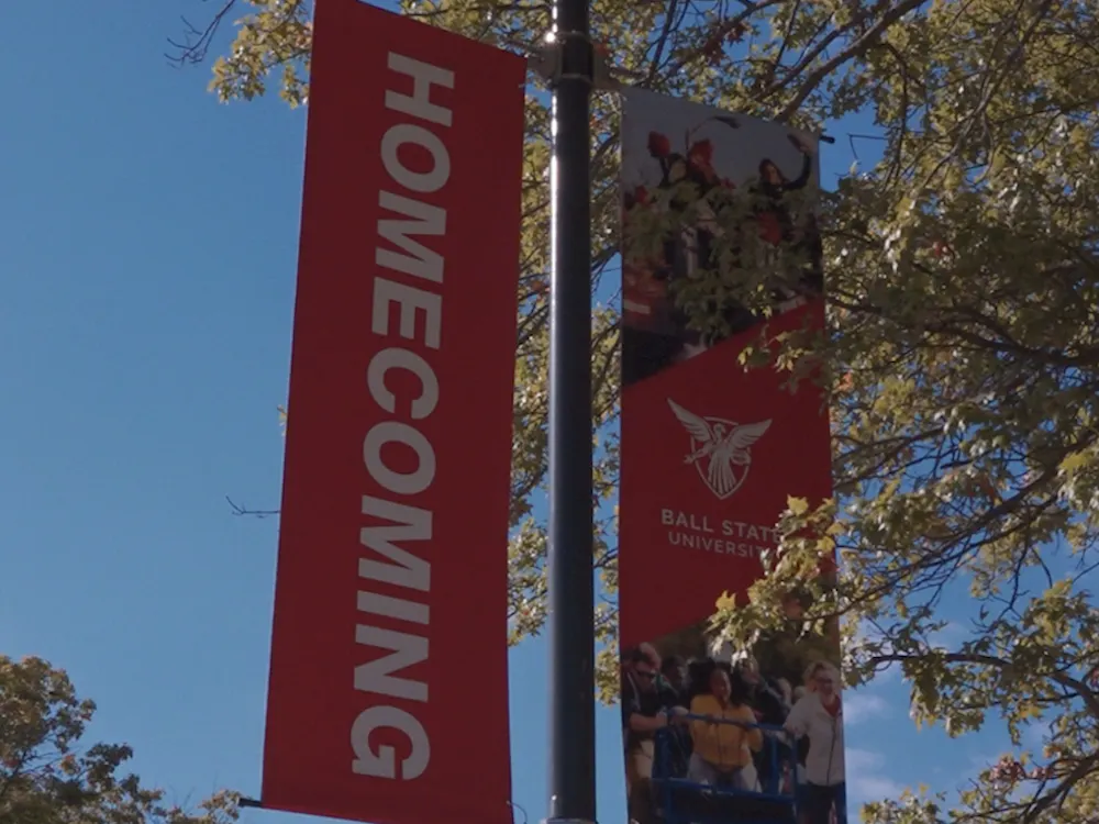 Homecoming pride at Ball State, showcasing banners and decorated entrances.
Braylon Judy, NewsLink Indiana