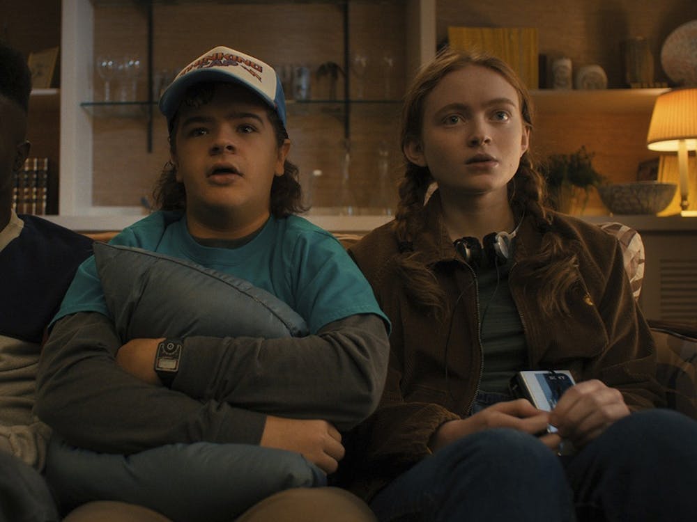 From left, Caleb McLaughlin as Lucas Sinclair, Gaten Matarazzo as Dustin Henderson and Sadie Sink as Max Mayfield in Season 4 of "Stranger Things." (Netflix/TNS)
