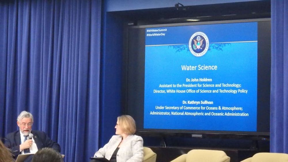 <p>Lee Florea attended the White House Water Summit in Washington, D.C., on March 22 to represent Water Quality Indiana. Water Quality Indiana was created by Florea and Adam Kuban, an assistant professor of journalism at Ball State. <em>PHOTO PROVIDED BY LEE FLOREA</em></p>