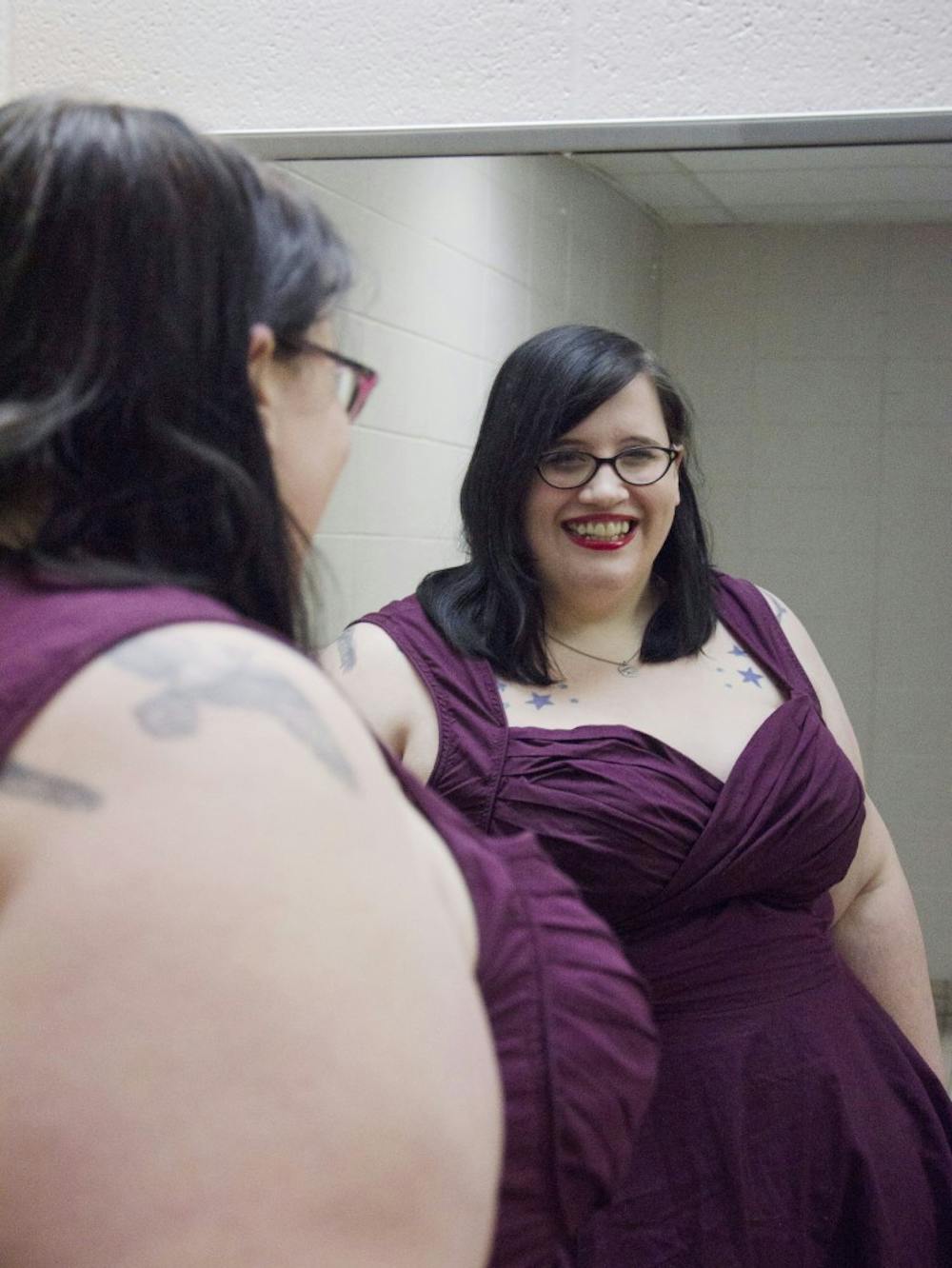 <p>Sarah Hollowell, a senior creative writing major, wanted to take the body-positivity moment a step further by talking about her sexual experiences as an overweight woman. DN PHOTO BREANNA DAUGHERTY</p>