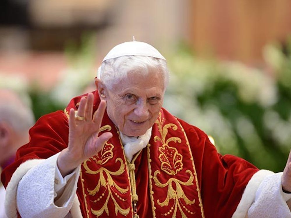 Pope Benedict XVI attends a ceremony to mark the 900th birthday of the Knights of Malta, one of the most peculiar organizations in the world at St. Peter&apos;s Basilica at the Vatican on February 9, 2013. Pope Benedict XVI announced during a mass Monday, February 11, 2013, that he plans to step down on February 28. (Eric Vandeville/Abaca Press/MCT)