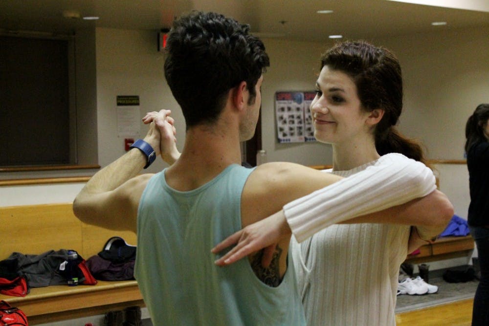 Cardinal Ballroom, a club at Ball State, is almost like Dancing with the Stars, competes in the collegiate circuit with schools like Valparaiso and Purdue. They focus on the ballroom styles of standard, smooth, rhythm and Latin. DN PHOTO ALAINA KING
