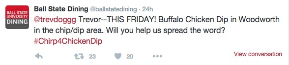 PHOTO COURTESY OF BALL STATE DINING TWITTER