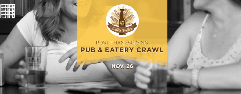 <p>The Gobble Wobble in downtown Muncie will be one of several events throughout the city that celebrates the Thanksgiving holiday. The third-annual Gobble Wobble Pub and Eatery Crawl on Nov. 26 and 27 will provide special deals at local downtown businesses. <em style="background-color: initial;">Gobble Wobble Facebook</em><em style="background-color: initial;"> // Photo Courtesy</em></p>