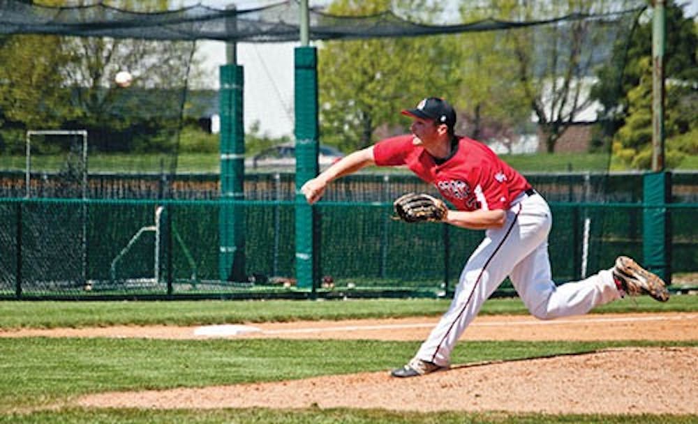 T.J. Weir delivers his pitch against Miami on April 7, 2012. Wier hit a two-run home run for Ball State who had a 3-0 lead at the time during its game this weekend against Middle Tennessee for a final score of 5-1. DN FILE PHOTO JONATHAN MIKSANEK