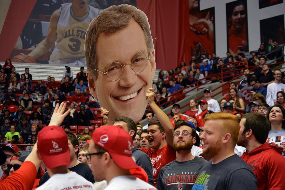 Ball State students react to a play during the game against Northern Illinois on Feb. 19 in Worthen Arena. DN PHOTO KORINA VALENZUELA 