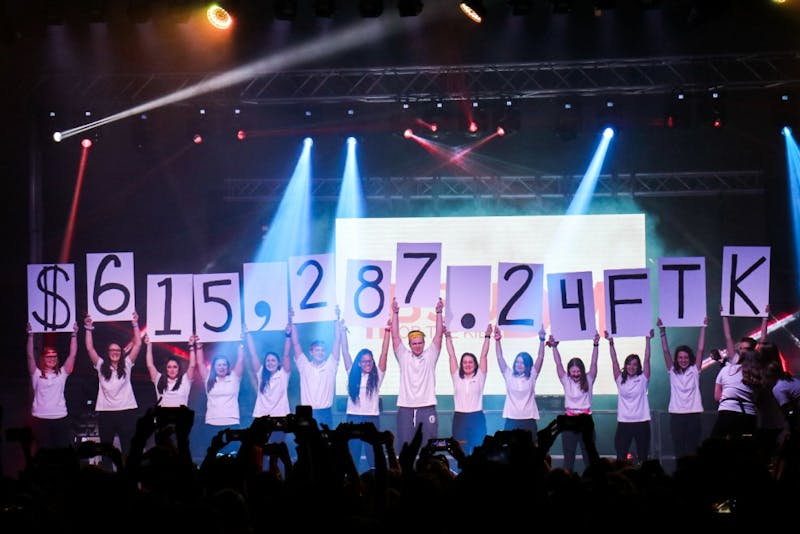 Ball State University Dance Marathon reveals that they raised $615,287.24 for the kids of Riley’s Children Hospital Feb. 16, 2019. Even though the amount raised is less than the two previous years, everyone cheered in excitement for what they had accomplished when the cards were lifted up. Eric Pritchett, DN File
