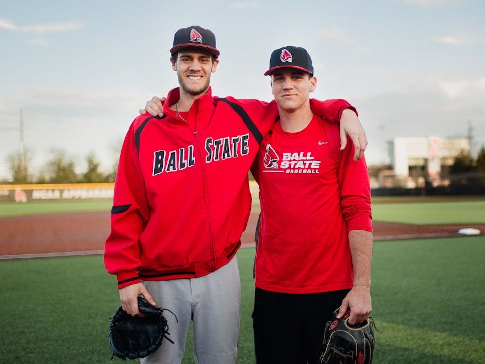 Brothers Cody and Seth Freed after practice at Ball Diamond at First Merchants Ballpark Complex on Feb. 27. Reagan Allen, DN