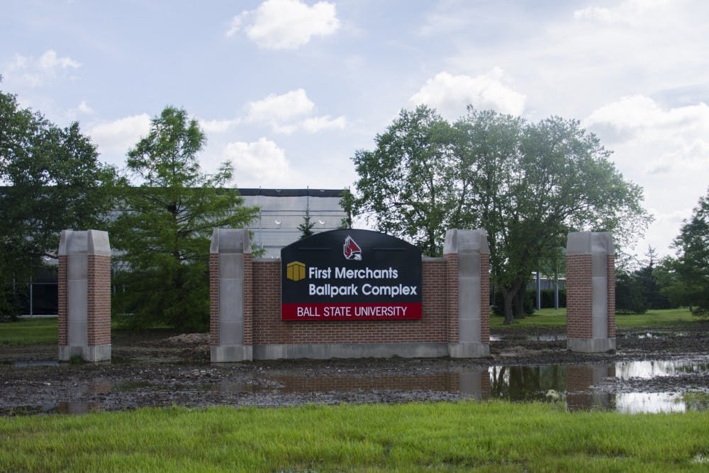 The First Merchants Ballpark Complex recently put their sign in front of the complex. The sign sits on the corner of Tillotson Avenue and McGalliard Road. DN PHOTO BREANNA DAUGHERTY