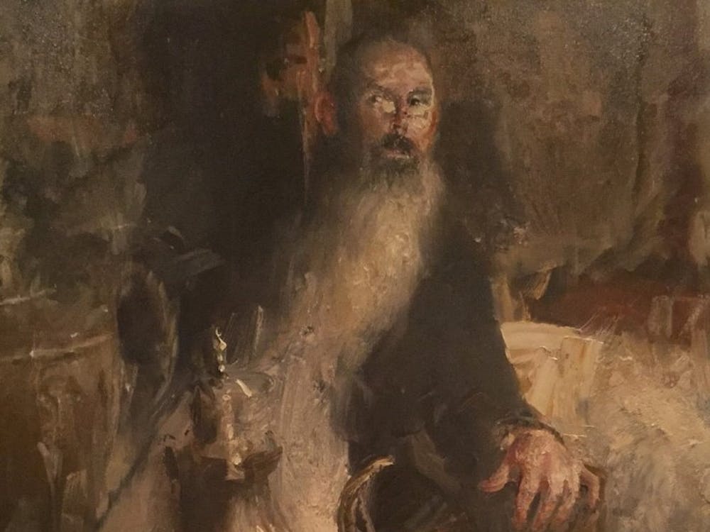 C. W. Mundy, a Ball State Alumnus, painted this picture of Richard Anderson. Anderson works in the Hoosier Salon in Carmel, Indiana, where Mundy's work is often exhibited.