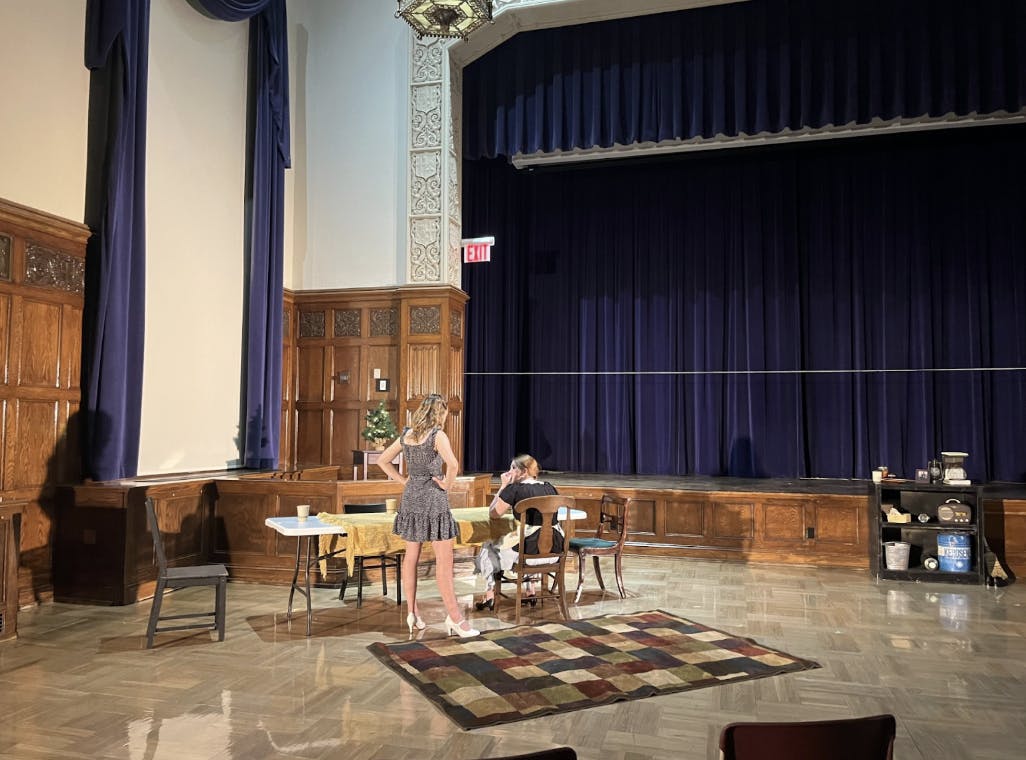 Students prepare for the shows this weekend in a rehearsal on Wednesday.