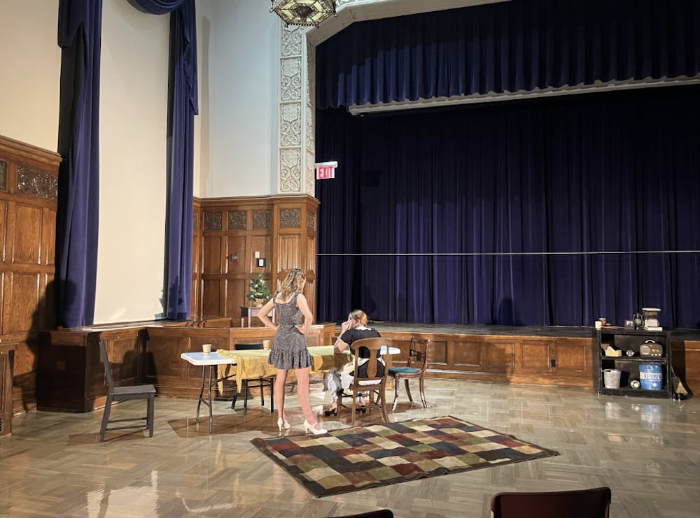 <p>Students prepare for the shows this weekend in a rehearsal on Wednesday.</p>