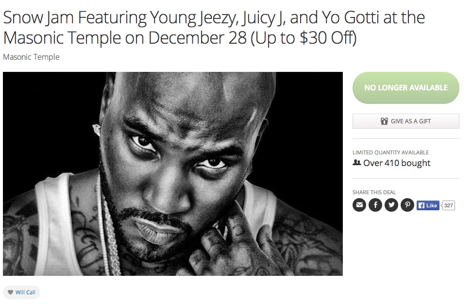 Screen captured from GROUPON