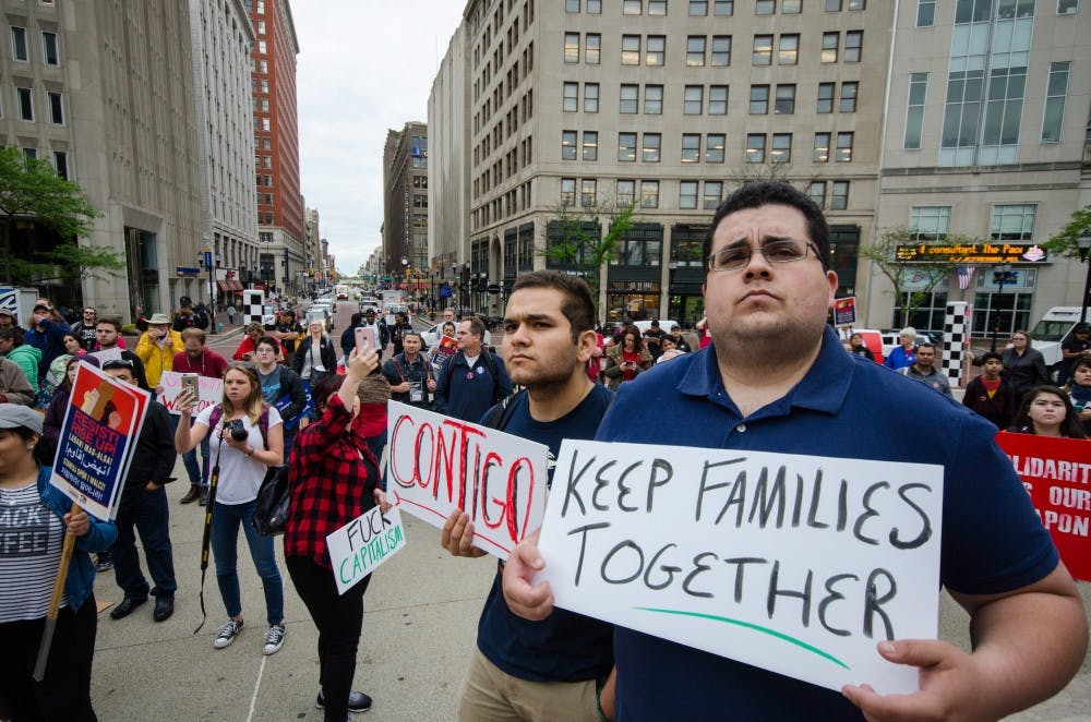 ' Day without immigrants' was held on May 1 at Indianapolis. This movement was set across the nation and was considered to be the largest immigrant rights action to protest against the discriminiation towads immigrant and undocumented communities.  Stephanie Amador // MBRACE