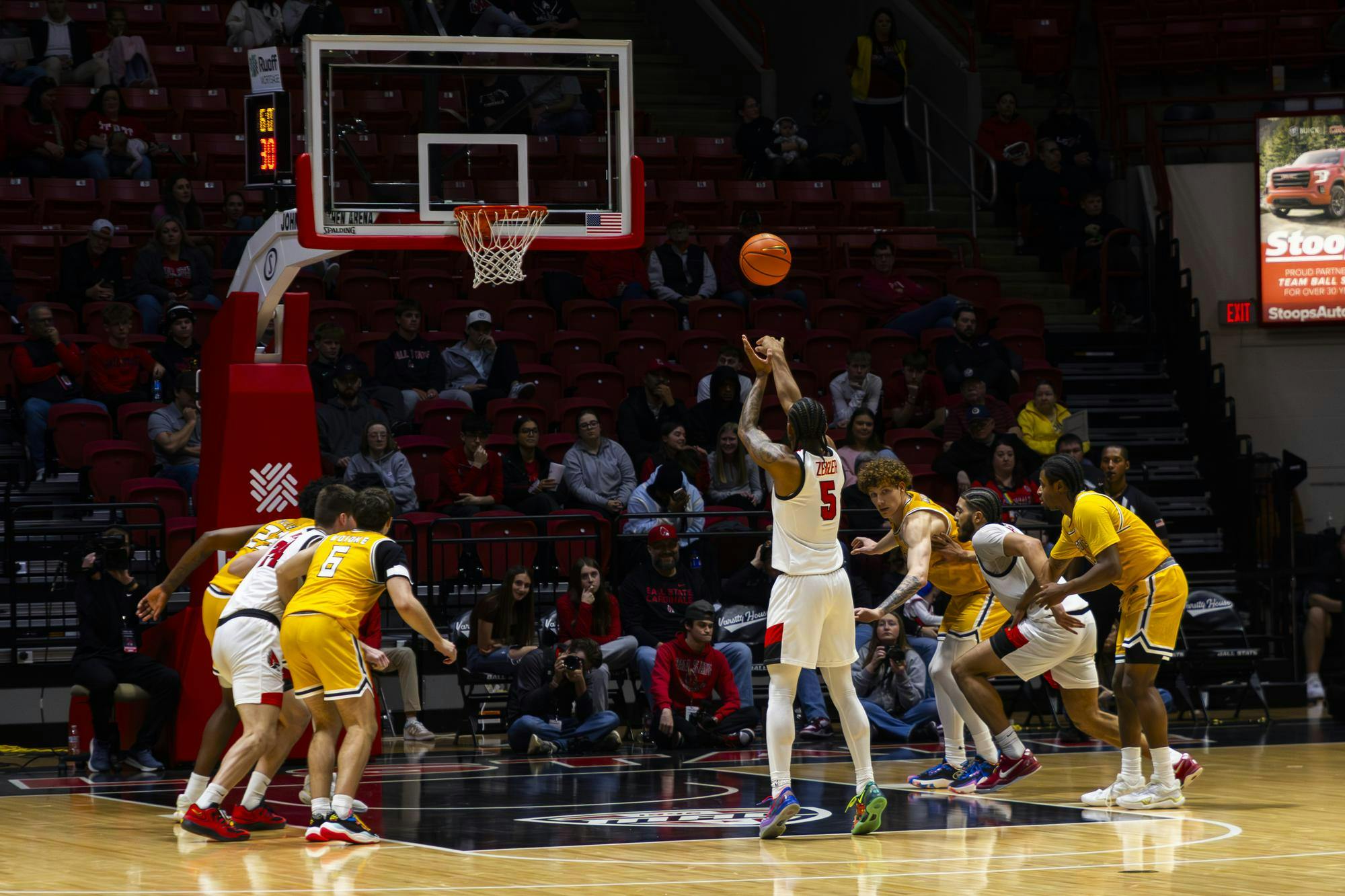 Junior Armoni Zeigler shoots a free throw Feb. 14 in Worthen Arena. Ball State Men’s Basketball team fell to Kent State 68-75. Brenden Rowan, DN