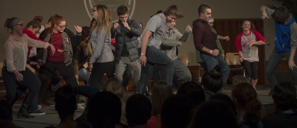 Frederick Winters performed a hypnosis show on Jan. 14 at the L. A. Pittenger Student Center. DN PHOTO TERENCE LIGHTNING