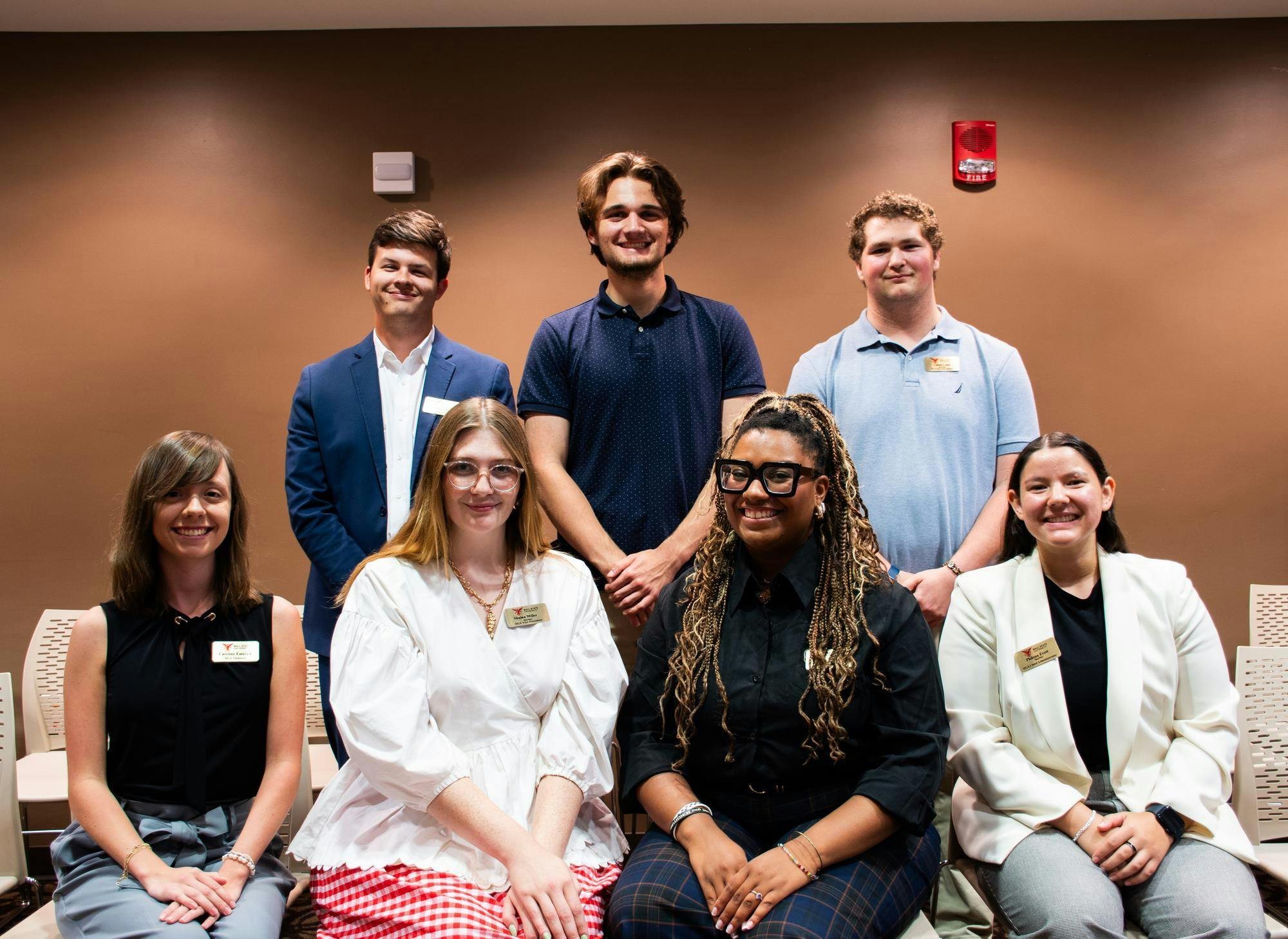 The executive team of the Student Government Association poses for a photo after their meeting on Sept. 17 in the L.A. Pittenger Student Center. Kadin Bright, DN.