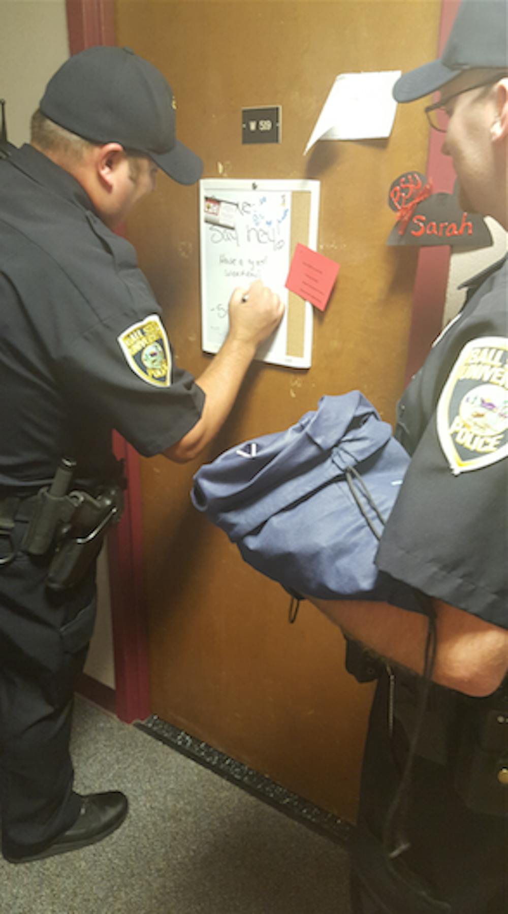 <p>University police officers have been assigned to each Ball State dorm to attend events, help students during move-in and address any of their needs. The aim of this program, according to UPD Chief James Duckham, is to build connections and feelings of trust with students.&nbsp;<em>Ren&nbsp;Rainey // Photo Provided</em></p>