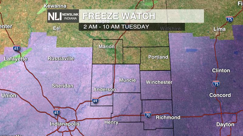 Freeze watch tonight leads into late week warmup - Cardinal Media