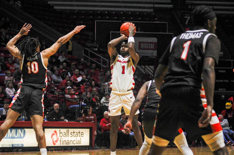 Junior Guard Jermahri Hill shoots the ball against Bowling Green Jan. 11 at Worthen Arena. Hill had 12 points in the game. Jayce Blane, DN