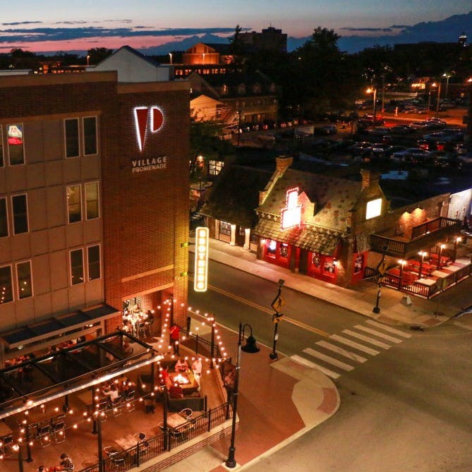 The Village is located near the southern edge of campus. It offers students various choices for off campus dining and shopping. Rachel Ellis, DN Photo