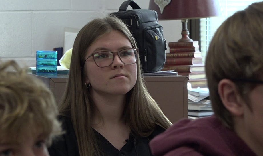 Kendyl Carpenter at her weekly Student Council meeting (October 29).
