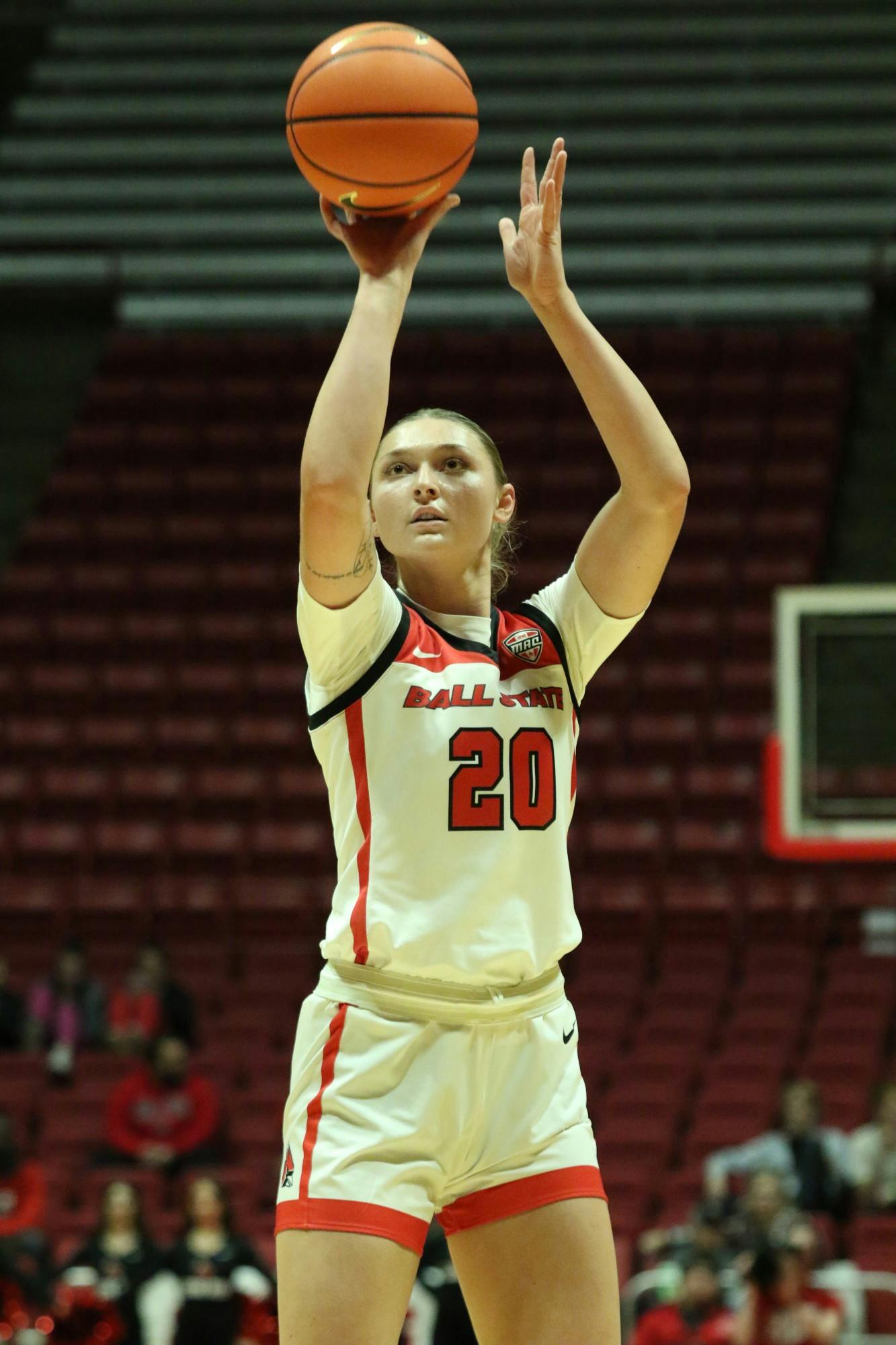 Sophomore Alex Richards shoots free throws in a game against IUPUI Dec. 8 at Worthen Arena. Richards finished with seven points. Brayden Goins, DN