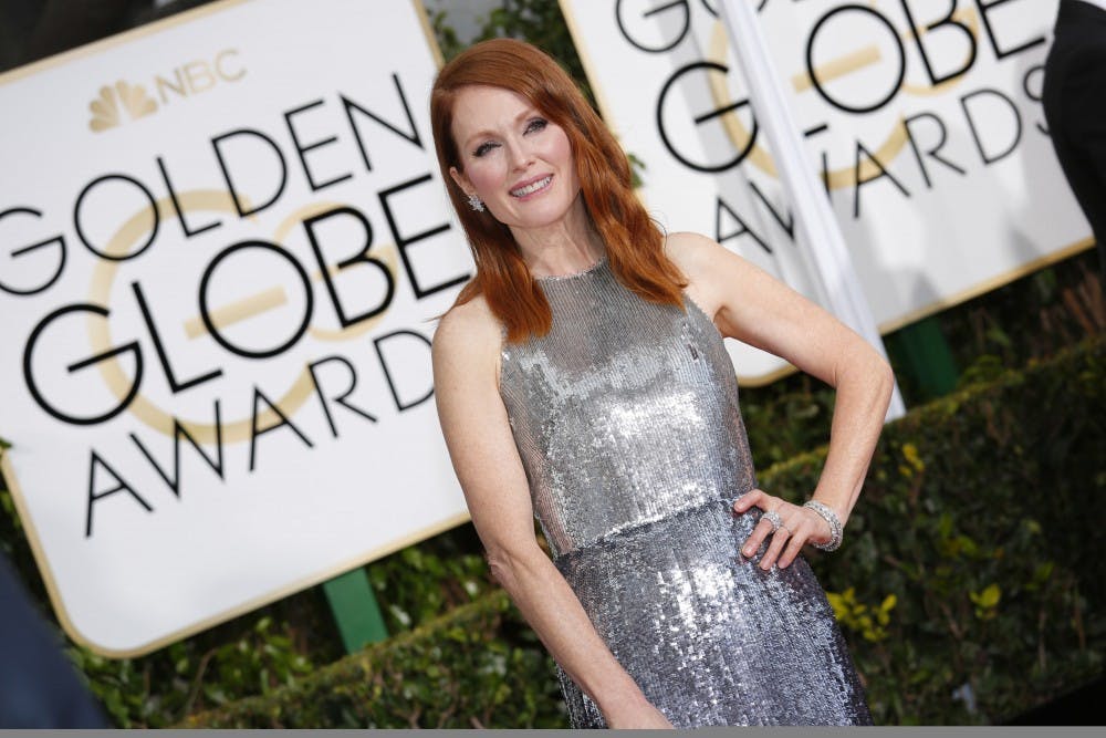 Julianne Moore arrives at the 72nd Annual Golden Globe Awards show at the Beverly Hilton Hotel in Beverly Hills, Calif., on Sunday, Jan. 11, 2015. (Jay L. Clendenin/Los Angeles Times/TNS)