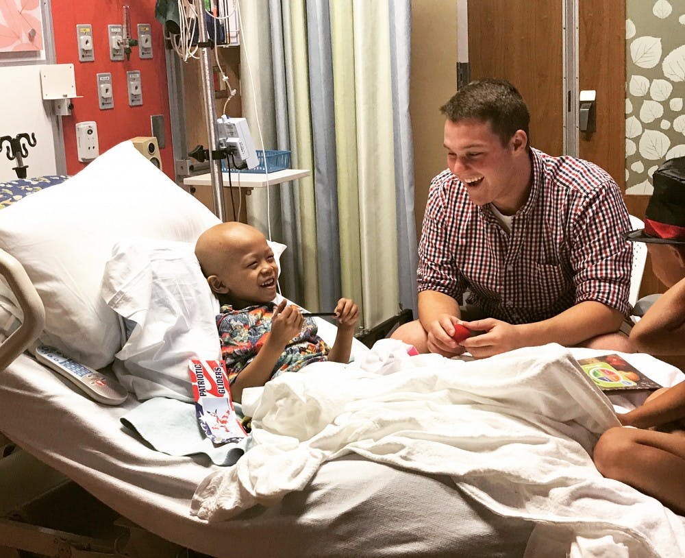 <p>Sunday, senior nursing major Tyler Hostetler will be recognized as an Anthem Angel at the Colts game for his work with Riley Children's Hospital. He has raised $4,000 for Riley through magic and fundraising. <strong>Tyler Hostetler, Photo Provided&nbsp;</strong></p>