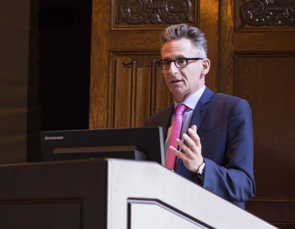 David Weiss came to the Ball State Fine Arts building on Oct. 15 to speak at the Edmund F. Petty Memorial lecture. He is an auctioning and antiques expert who appears on "Antiques Roadshow." DN PHOTO EMMA ROGERS