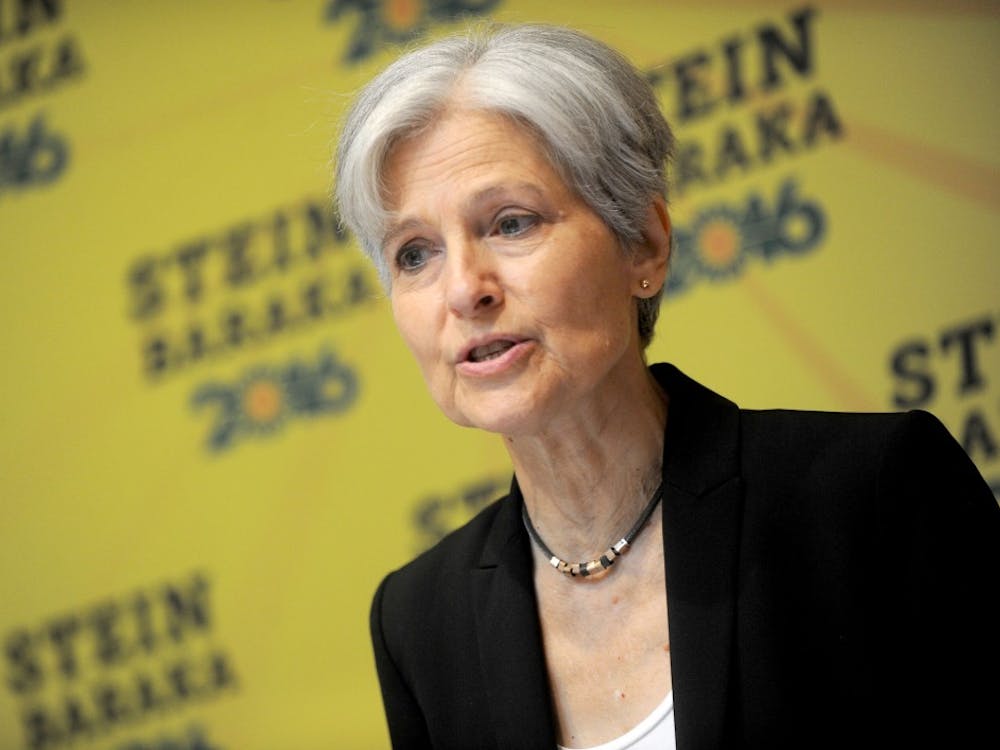 Green Party presidential nominee Jill Stein discusses 'Green New Deal' held at Holiday Inn Lower East Side, in New York City, NY, USA, on August 19, 2016. Stein will not appear in the first presidential debate. (Dennis Van Tine/Abaca Press/TNS)