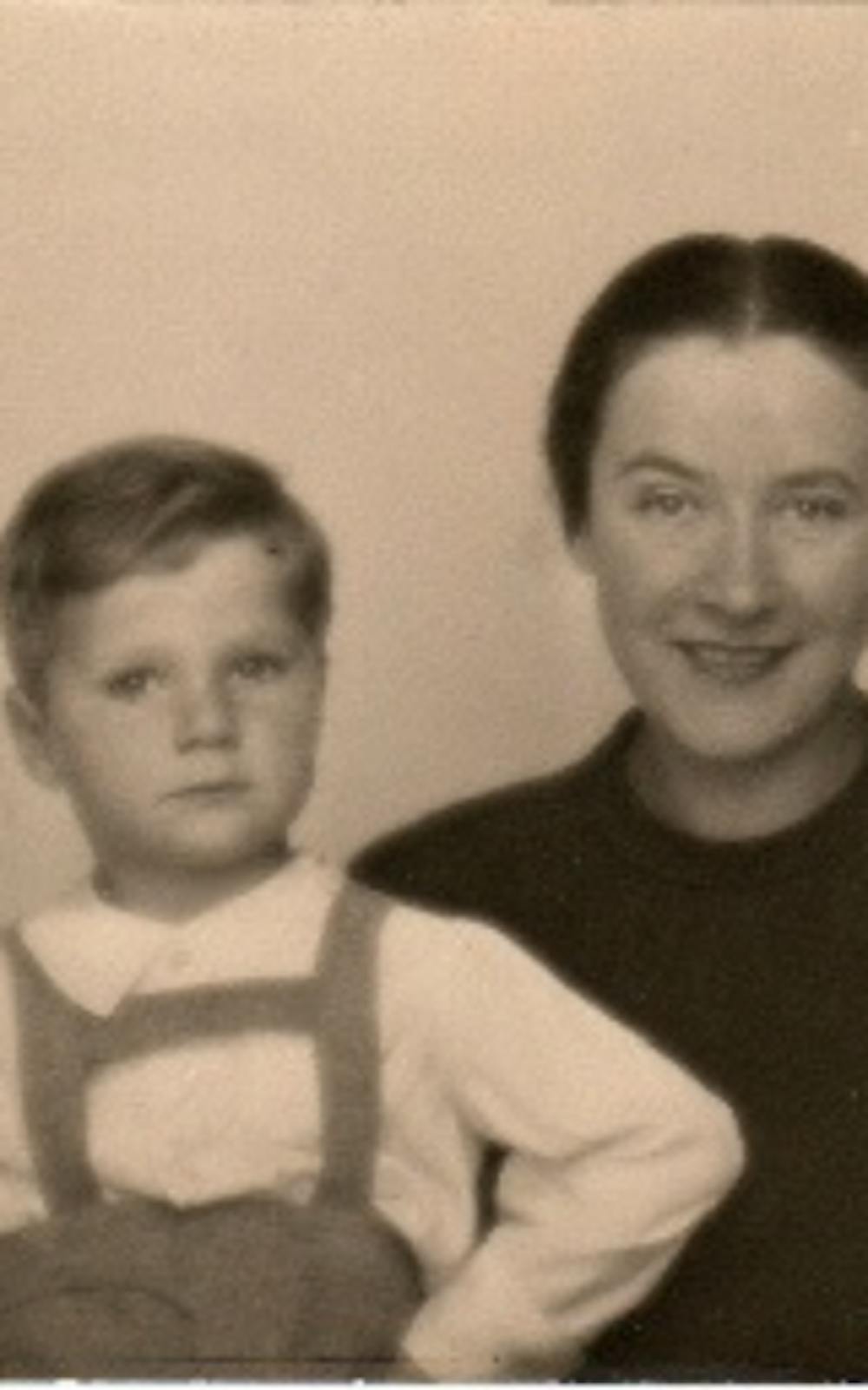 <p>A young Frank Grunwald with his mother, Vilma, before the Holocaust. Grunwald survived two death marches and multiple concentration camps and will discuss his experience April 4 at Ball State. <strong>U.S. Holocaust Memorial Museum, Photo Courtesy</strong></p>