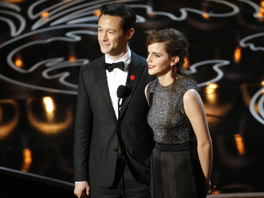 Joseph Gordon Levitt and Emma Watson present on stage during the 86 Annual Academy Awards on Sunday at the Dolby Theatre at the Hollywood andHighland Center in Los Angeles. MCT PHOTO