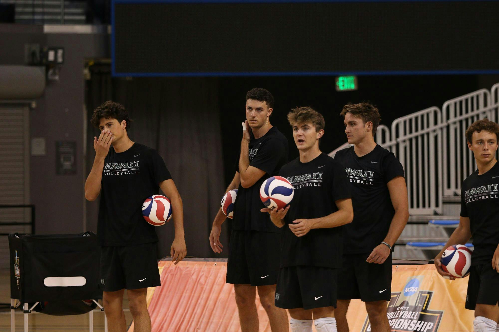Hawaii men's volleyball practices ahead of the NCAA Tournament Championship May 10 at Pauley Pavilion in Los Angeles. Kyle Stout, DN