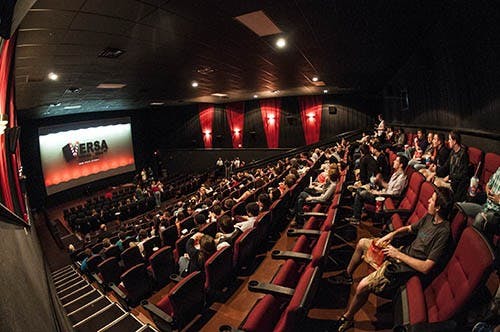 Students, friends, family, cast and crew fill the the theater at Muncie's AMC 12 to see a private screening of Cheery Point. The showing was intended to raise funds to enter the film in festivals. DN PHOTO JONATHAN MIKSANEK