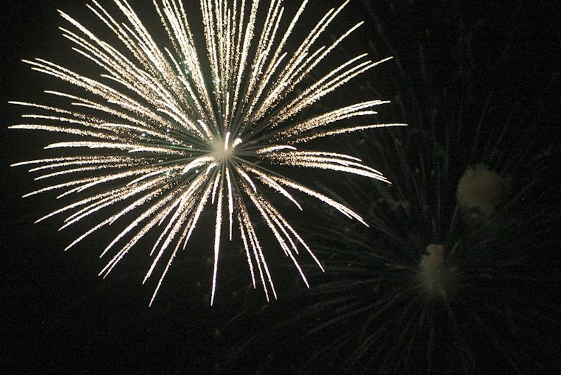Fireworks explode over Morrow