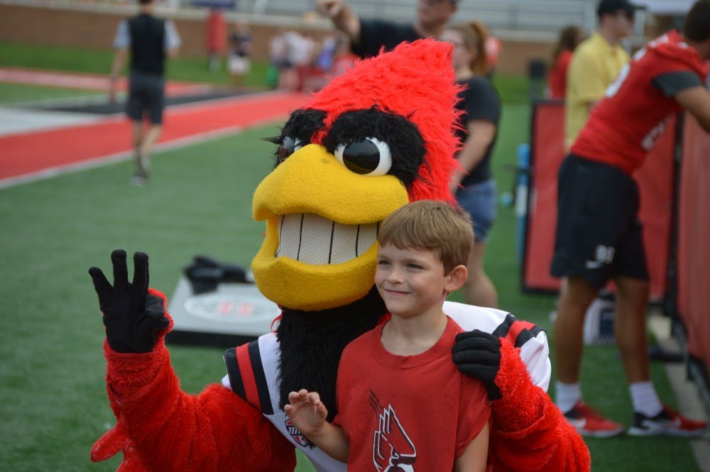<p>Ball State Athletics hosted its annual Fall Fan Jam Aug. 25, 2018 at Scheumann Stadium to kick off the 2018 sports schedule. <strong>Zach Piatt, DN</strong></p>